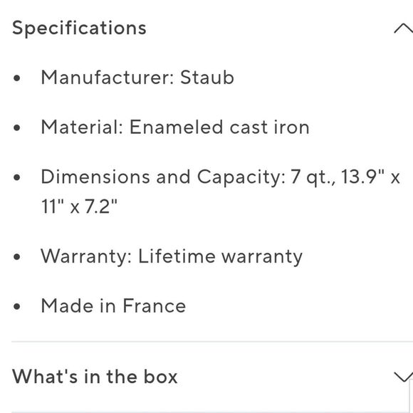 Staub Cast Iron 7QT Round Dutch Oven- White Truffle - Picture 6 of 14